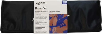 Mont Marte Premium Paint Brush Set 15 Piece, Includes 15 Different Brushes in a Roll Case with Magnetic Closure, Suitable for Watercolour, Acrylic and Oil Painting