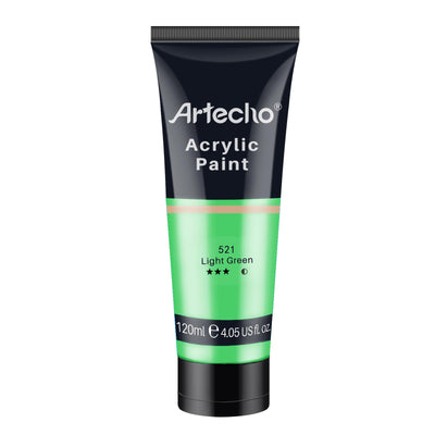 Artecho White Acrylic Paint, Titanium White Paint (120ml / 4.05oz) Tubes, Art Craft Paints for Canvas Painting, Rock, Stone, Wood, Fabric, Art Supplies