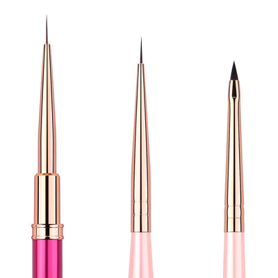 Nail Art Brushes Set, 3PC Mini Nail Art Design Tiny Detailer Brushes, Nail Art Liner Long Striping Brush and 3d Brush For Flower Gel Polish Manicure Salon DIY at Home