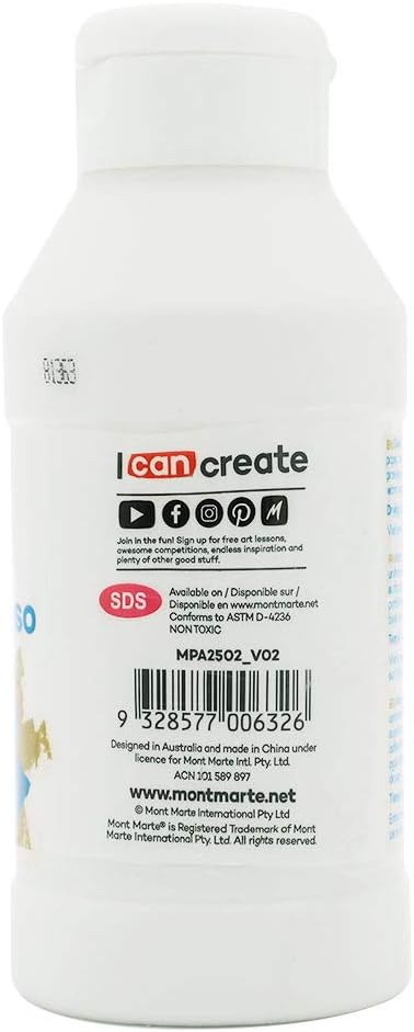 Mont Marte Premium Clear Texture Gesso Acrylic Medium 8.45oz (250ml)