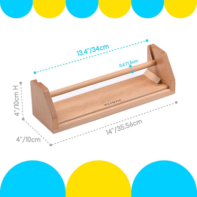 MEEDEN Paper Roll Dispenser with 3 Paper Rolls (12" x 75ft) - Beech Wood Kids Easel, Wooden Tabletop Easel for Kids Art Supplies, Toddler, Doodle, Drawing, Art, Craft