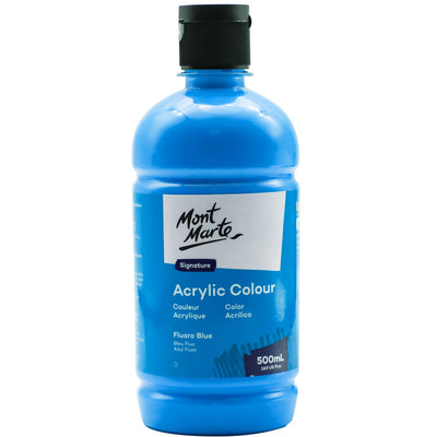 Mont Marte Signature Titanium White Acrylic Paint, 16.9oz (500ml), Semi-Matte Finish, 12 Colors, Suitable for Canvas, Wood, Fabric, Leather, Cardboard, Paper, MDF and Crafts