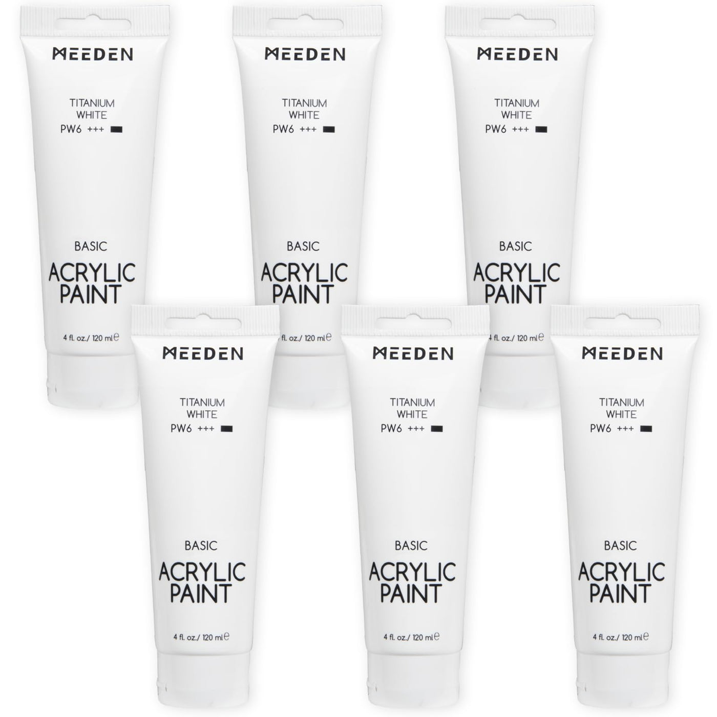 MEEDEN Titanium White Acrylic Paint, Heavy Body, Large Valume 2 x 120ml/2 fl oz