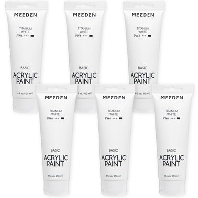 MEEDEN Titanium White Acrylic Paint, Heavy Body, Large Valume 2 x 120ml/2 fl oz