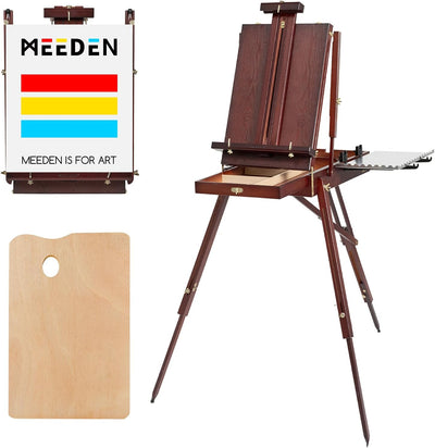 MEEDEN French Easel, Plein Air Easel, Art Easels for Painting Adult, TravelEasel, Easel Stand for Painting,Portable Artist Easel for Qutdoor Painting, Sketching, Display