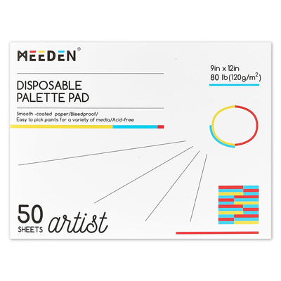 MEEDEN Artist Palette Paper Pad: 12''x16'', 40 Sheets (80lb/120gsm) Paint Palette Paper - Disposable Color Mixing Paper for Acrylic Watercolor Oil Painting