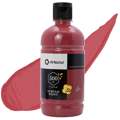 Artecho White Acrylic Paint Large Bottle 500ml / 17oz, White Craft Paint for Art Supplies, White Paint for Canvas, Rocks, Wood, Fabric, Ceramic, Non Toxic Paint