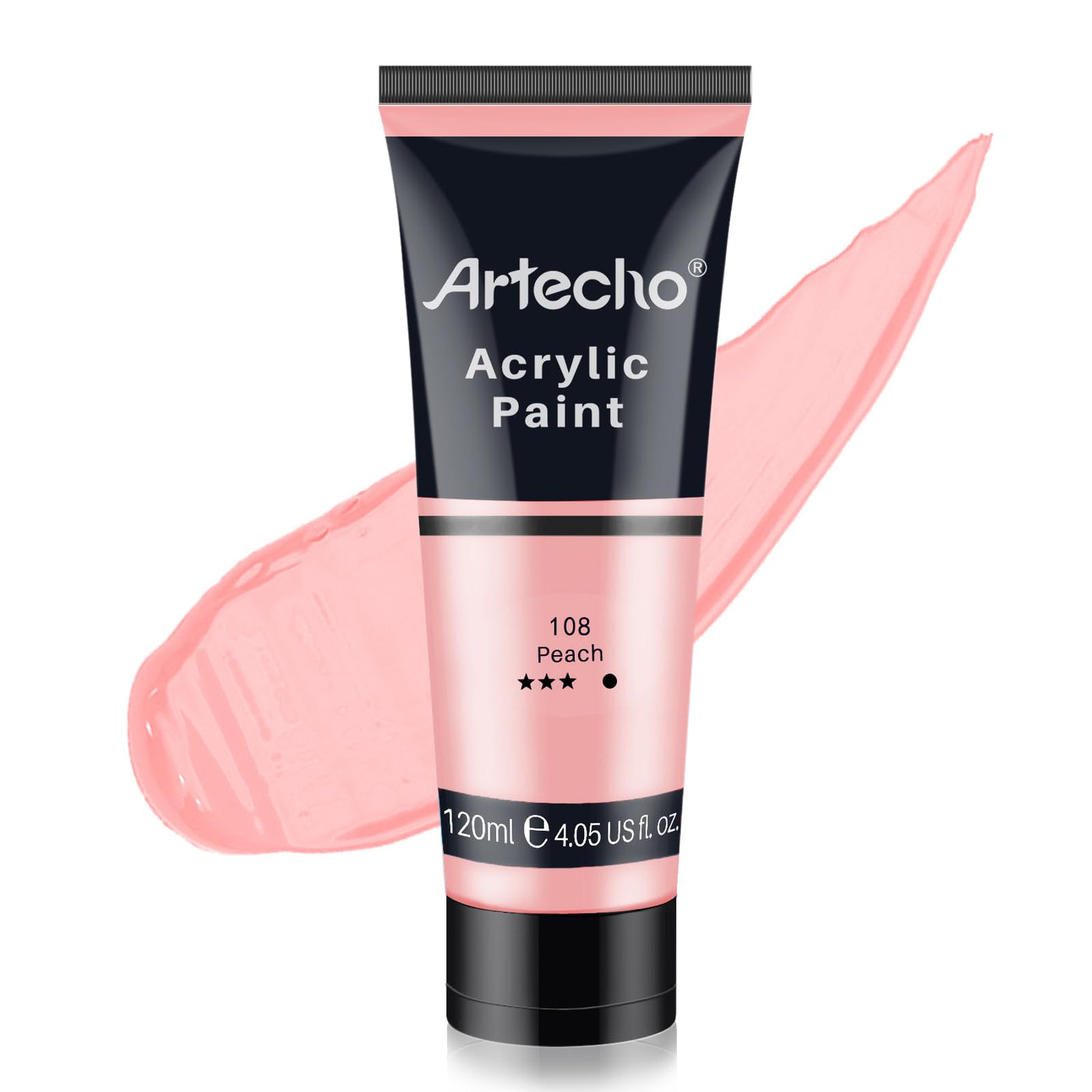 Artecho White Acrylic Paint, Titanium White Paint (120ml / 4.05oz) Tubes, Art Craft Paints for Canvas Painting, Rock, Stone, Wood, Fabric, Art Supplies