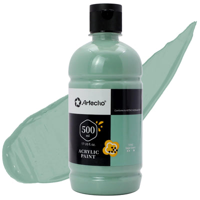 Artecho White Acrylic Paint Large Bottle 500ml / 17oz, White Craft Paint for Art Supplies, White Paint for Canvas, Rocks, Wood, Fabric, Ceramic, Non Toxic Paint
