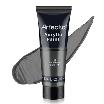 Artecho White Acrylic Paint, Titanium White Paint (120ml / 4.05oz) Tubes, Art Craft Paints for Canvas Painting, Rock, Stone, Wood, Fabric, Art Supplies