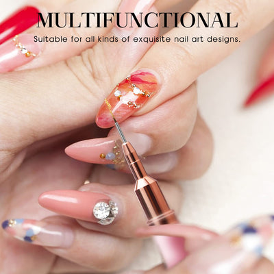 Nail Art Liner Brushes - Eptbsdu 5PC Nail Art Brush for Long Lines, Liner Brush UV Gel Polish Painting Nail Design Brush Metal Handle Nail Drawing Pens, Sizes 7/9/11/15/25mm