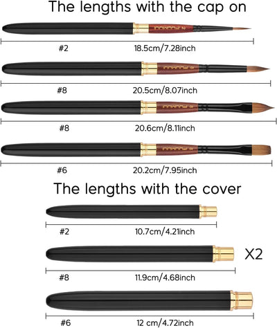 Fuumuui 4pcs Elegant Kolinsky Sable Watercolor Brushes - Travel Kit with Leather Pouch Perfect for Gouache Ink Painting