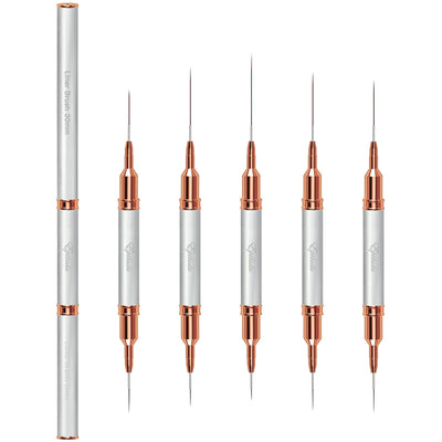Nail Art Brushes, Double-Ended 10PCS Head Long Nail Art Liner Brushes Nail Design Brushes for Long Lines,Tiny Details,Fine Drawing Nail Brushes for Nail Art,Sizes 5/7/9/10/11/15/20/22/25/30