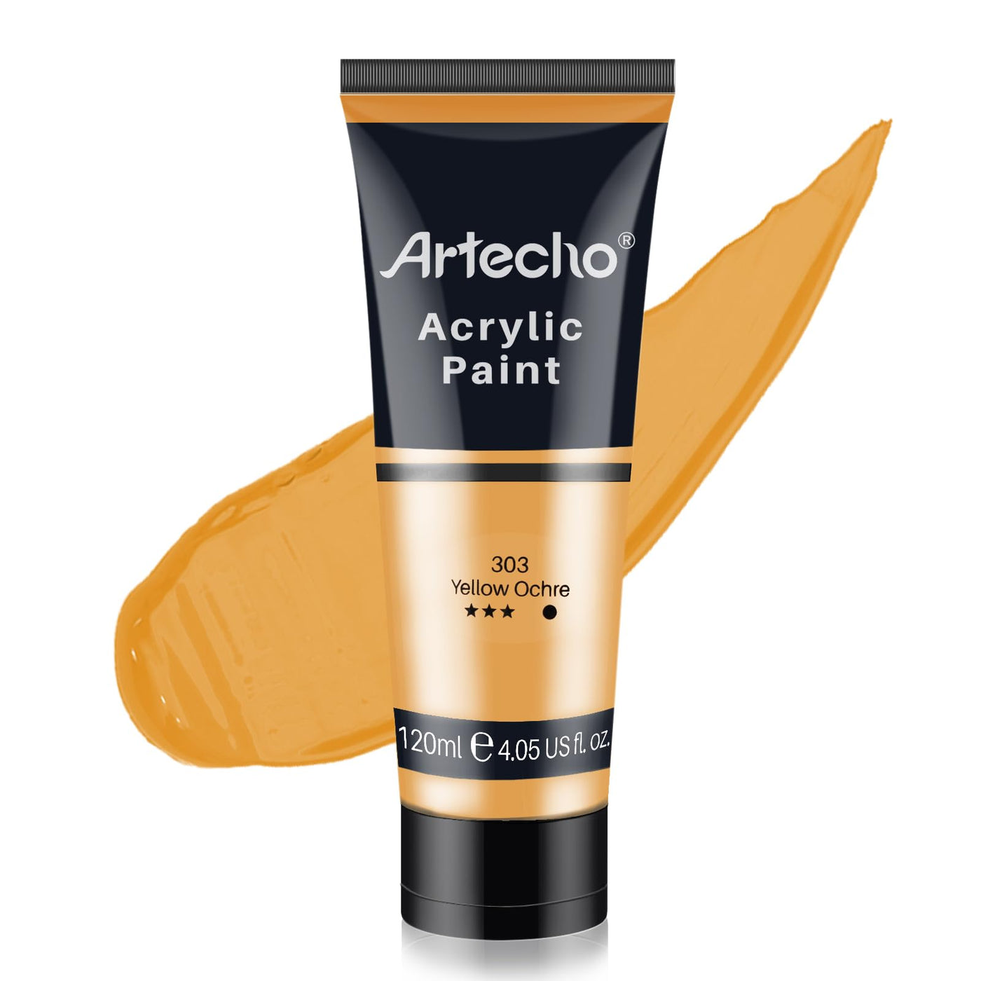 Artecho White Acrylic Paint, Titanium White Paint (120ml / 4.05oz) Tubes, Art Craft Paints for Canvas Painting, Rock, Stone, Wood, Fabric, Art Supplies