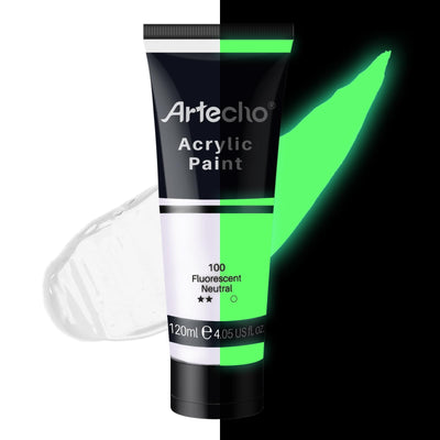 Artecho White Acrylic Paint, Titanium White Paint (120ml / 4.05oz) Tubes, Art Craft Paints for Canvas Painting, Rock, Stone, Wood, Fabric, Art Supplies