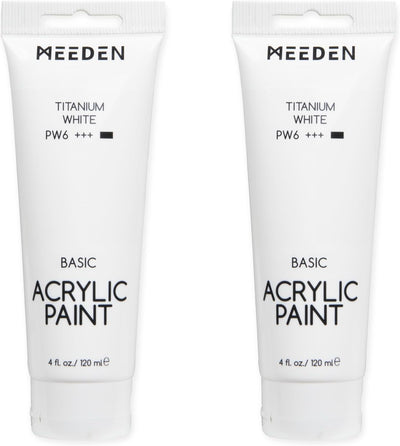 MEEDEN Titanium White Acrylic Paint, Heavy Body, Large Valume 2 x 120ml/2 fl oz