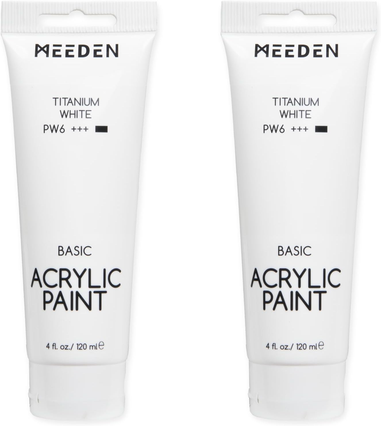 MEEDEN Titanium White Acrylic Paint, Heavy Body, Large Valume 2 x 120ml/2 fl oz