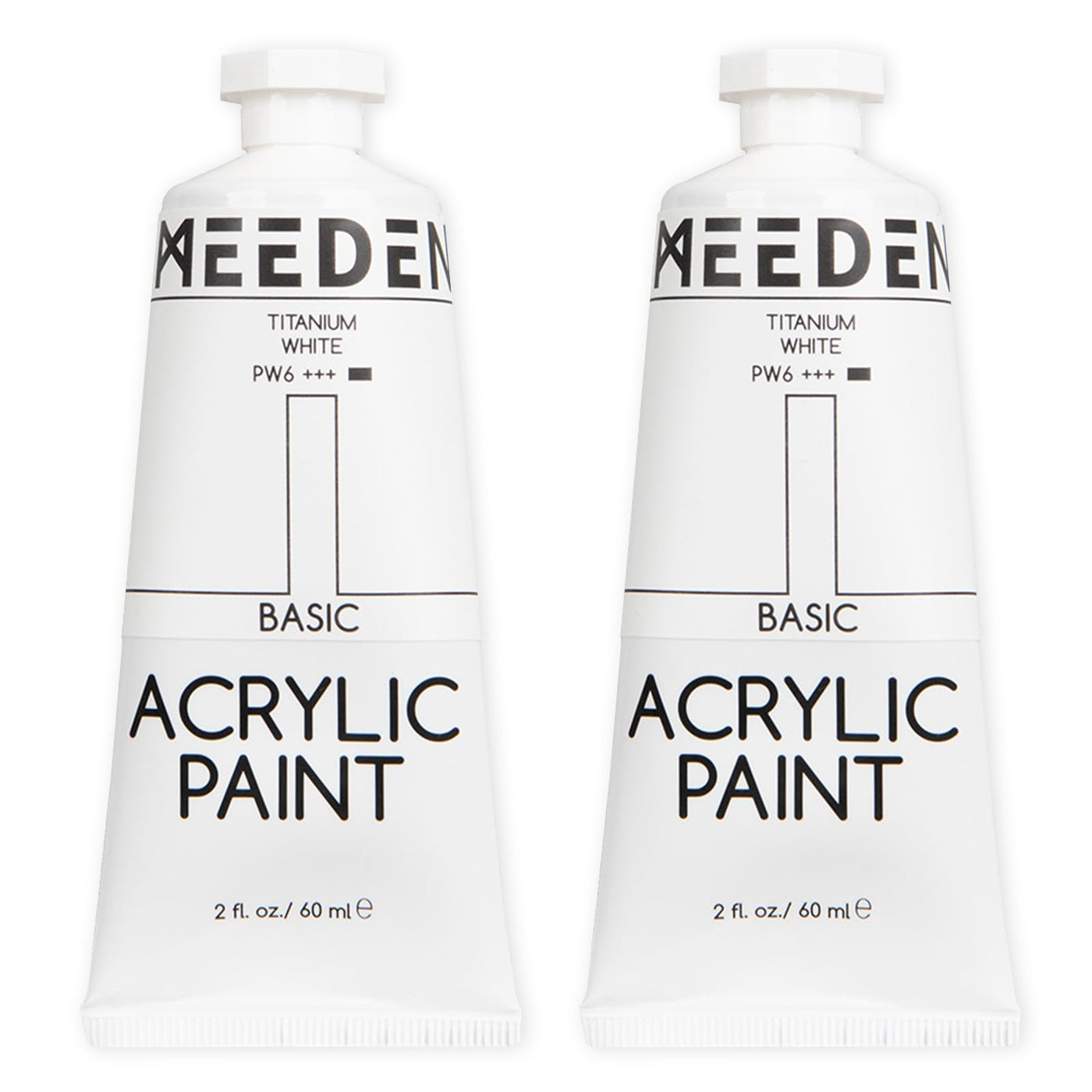 MEEDEN Titanium White Acrylic Paint, Heavy Body, Large Valume 2 x 120ml/2 fl oz