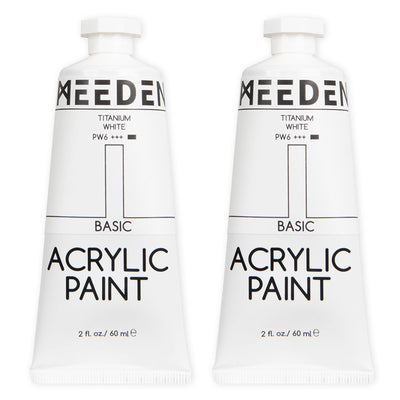MEEDEN Titanium White Acrylic Paint, Heavy Body, Large Valume 2 x 120ml/2 fl oz
