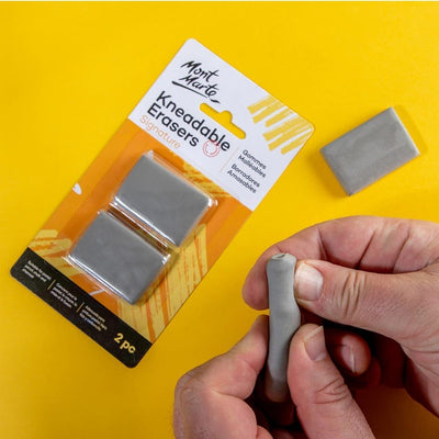 Mont Marte Kneadable Erasers Signature 2pc 4-Pack, Kneaded Erasers for Drawing, Create Highlights, Erase or Lighten Charcoal, Pastel, Pencil, Chalk Artwork, Ideal for Artists, Drawing or Sketching