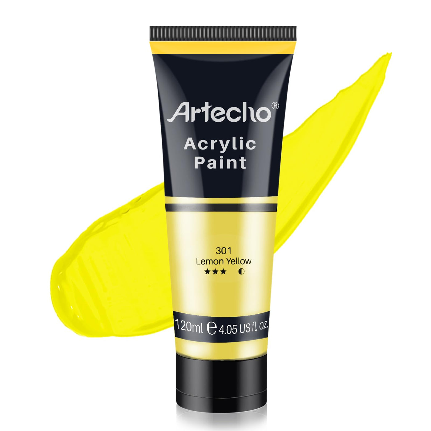 Artecho White Acrylic Paint, Titanium White Paint (120ml / 4.05oz) Tubes, Art Craft Paints for Canvas Painting, Rock, Stone, Wood, Fabric, Art Supplies