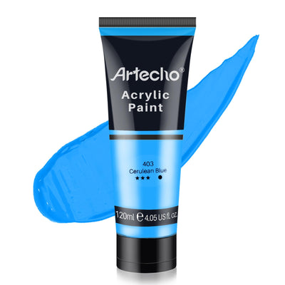 Artecho White Acrylic Paint, Titanium White Paint (120ml / 4.05oz) Tubes, Art Craft Paints for Canvas Painting, Rock, Stone, Wood, Fabric, Art Supplies