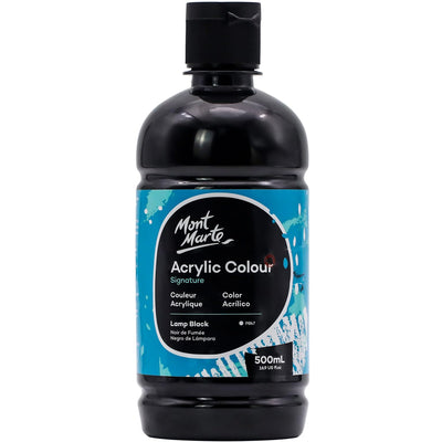 Mont Marte Signature Titanium White Acrylic Paint, 16.9oz (500ml), Semi-Matte Finish, 12 Colors, Suitable for Canvas, Wood, Fabric, Leather, Cardboard, Paper, MDF and Crafts