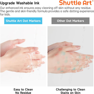 Shuttle Art Dot Markers, 10 Colors Washable Markers for Toddlers,Bingo Daubers Supplies Kids Preschool Children, Non Toxic Water-Based
