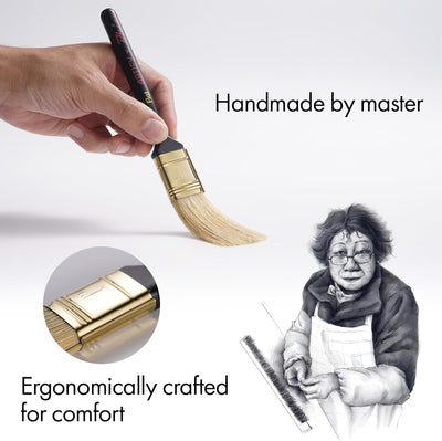 Artify Artist Paint Brush Set endorsed by Painter Phizz, 6-Piece Wet-on-Wet Oil Paint Brush Set with 5 Brushes and 1 Palette Knife for Artists, Landscapes, and Portraits