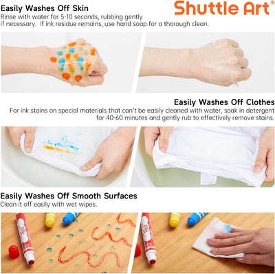 Shuttle Art Dot Markers, 10 Colors Washable Markers for Toddlers,Bingo Daubers Supplies Kids Preschool Children, Non Toxic Water-Based