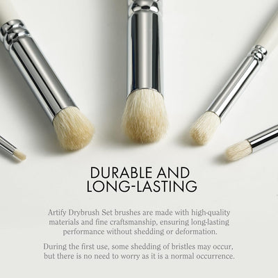 ARTIFY Drybrush Set with Dampening Pad and Brush Soap: 5 Sizes Professional-Grade Dry Brush for Effortless Miniature & Model Painting - Hobby Paint Brushes for Tabletop & Wargames Miniatures