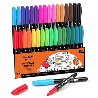 Shuttle Art Magnetic Whiteboard Markers, 20 Pieces Fine Tip and Eraser, Dry Erase Whiteboard Markers, for Writing on Whiteboards, Weekly Planner, Glass for School Office Home
