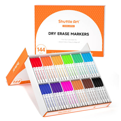 Shuttle Art Magnetic Whiteboard Markers, 20 Pieces Fine Tip and Eraser, Dry Erase Whiteboard Markers, for Writing on Whiteboards, Weekly Planner, Glass for School Office Home