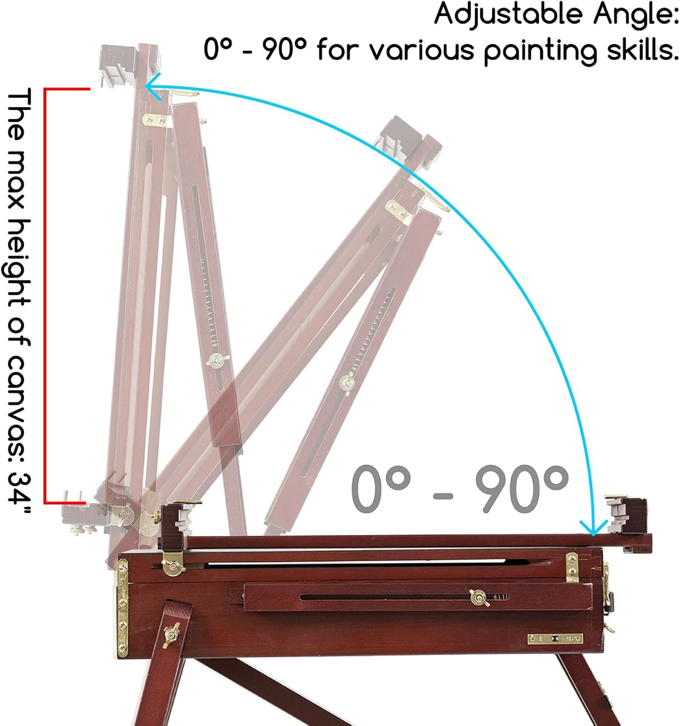 MEEDEN French Easel, Plein Air Easel, Art Easels for Painting Adult, TravelEasel, Easel Stand for Painting,Portable Artist Easel for Qutdoor Painting, Sketching, Display