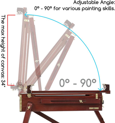 MEEDEN French Easel, Plein Air Easel, Art Easels for Painting Adult, TravelEasel, Easel Stand for Painting,Portable Artist Easel for Qutdoor Painting, Sketching, Display