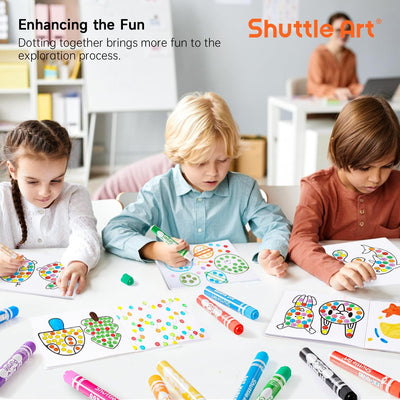 Shuttle Art Dot Markers, 10 Colors Washable Markers for Toddlers,Bingo Daubers Supplies Kids Preschool Children, Non Toxic Water-Based