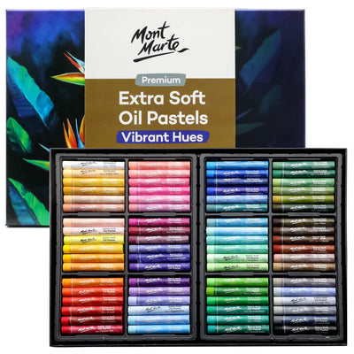 Mont Marte Extra Soft Oil Pastels Vibrant Hues Premium 120pc, Assorted Bright Colors, Vibrant, Buttery, Versatile Art Pastels for Blending, Layering & Shading, Art, Craft, Coloring and Sketching