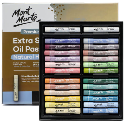 Mont Marte Extra Soft Oil Pastels Vibrant Hues Premium 120pc, Assorted Bright Colors, Vibrant, Buttery, Versatile Art Pastels for Blending, Layering & Shading, Art, Craft, Coloring and Sketching