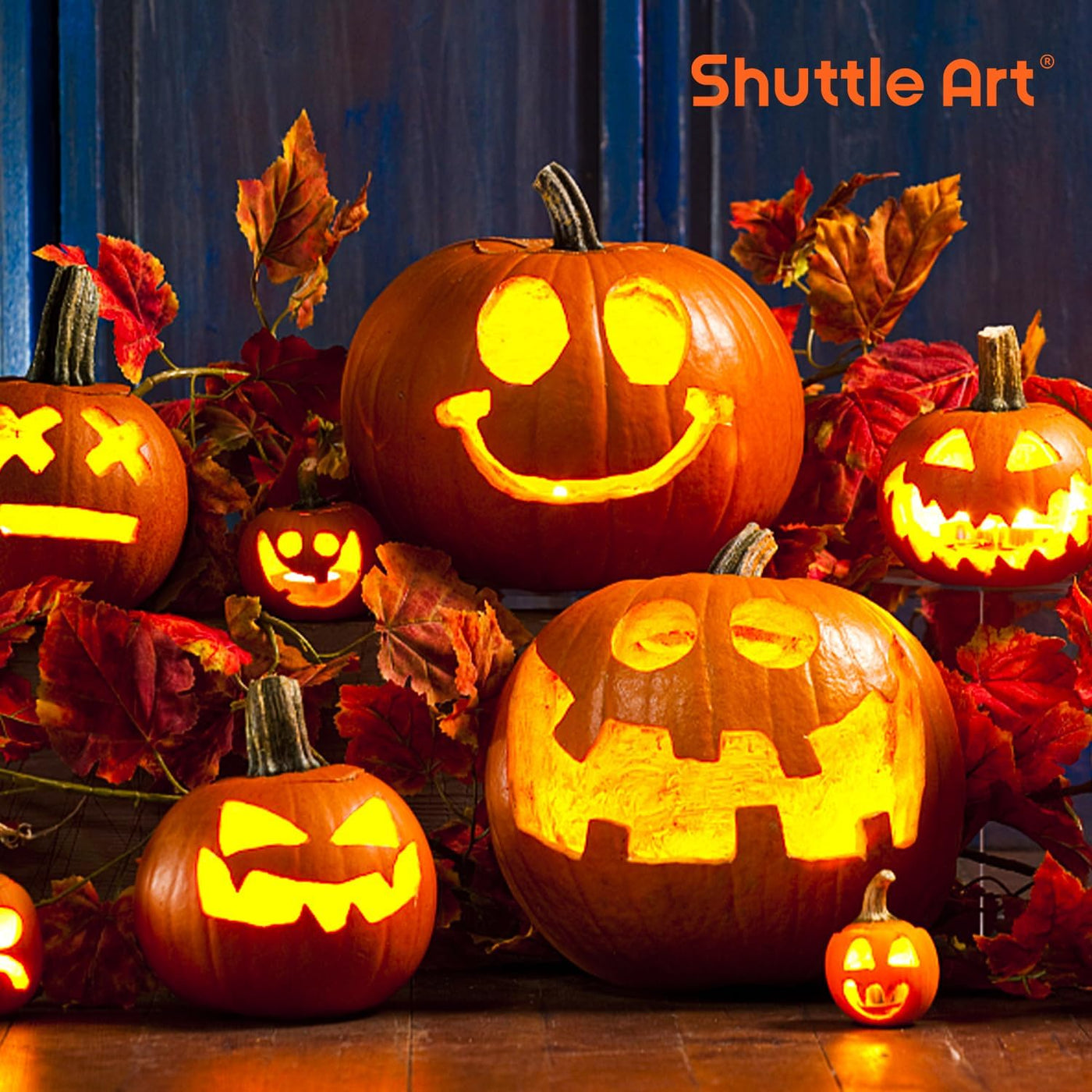 Shuttle Art 40PCS Pumpkin Carving Kit, 22 PCS Stainless Steel Pumpkin Carving Stencils with 15 Electronic Candles & 3 Carving Tools, Easy Safe Fun and Durable for Kids Adults Pumpkin Carving