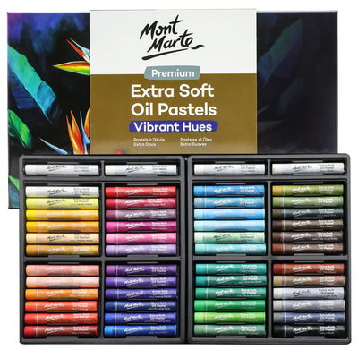 Mont Marte Extra Soft Oil Pastels Vibrant Hues Premium 120pc, Assorted Bright Colors, Vibrant, Buttery, Versatile Art Pastels for Blending, Layering & Shading, Art, Craft, Coloring and Sketching