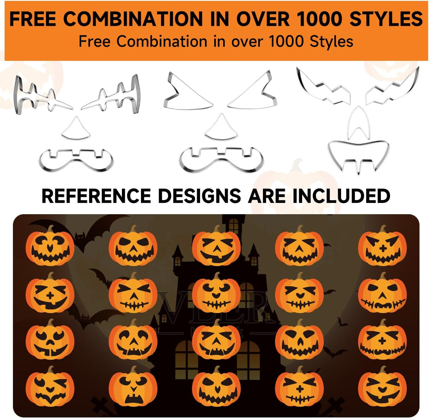 Shuttle Art 40PCS Pumpkin Carving Kit, 22 PCS Stainless Steel Pumpkin Carving Stencils with 15 Electronic Candles & 3 Carving Tools, Easy Safe Fun and Durable for Kids Adults Pumpkin Carving