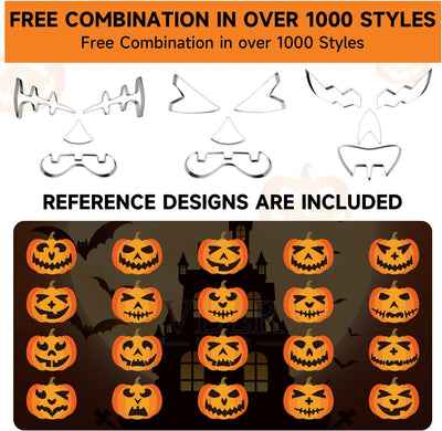 Shuttle Art 40PCS Pumpkin Carving Kit, 22 PCS Stainless Steel Pumpkin Carving Stencils with 15 Electronic Candles & 3 Carving Tools, Easy Safe Fun and Durable for Kids Adults Pumpkin Carving