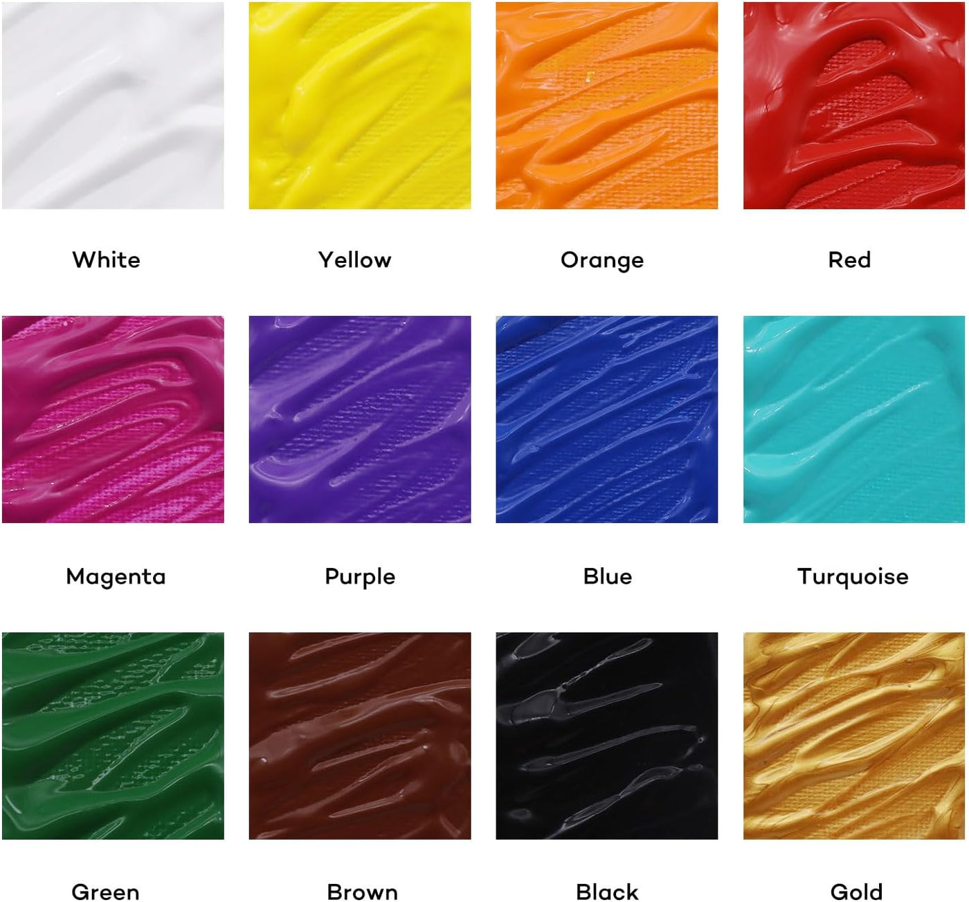 Mont Marte Tempera Paint Set 12pc x 16.9 US fl.oz (500ml), 12 Bottles of Tempera Style Kids Paint, Washable for Kids Art and Craft, Non Toxic, Easy to Clean.