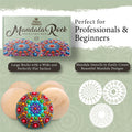 MoonGarden Mandala Rock Painting Kit - Mandala Dotting Tools Kit - Large Wooden Rocks for Painting, Stencils, Acrylic Paints, Dotting Tools for Rocks - Dot Art Kit for Adults & Kids 3