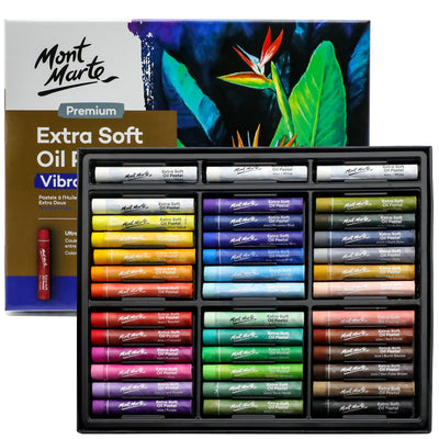 Mont Marte Extra Soft Oil Pastels Vibrant Hues Premium 120pc, Assorted Bright Colors, Vibrant, Buttery, Versatile Art Pastels for Blending, Layering & Shading, Art, Craft, Coloring and Sketching