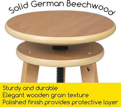 MEEDEN Wooden Drafting Stool with Adjustable Height, Artist Stool,Office Studio Stool, Up to 220 Lbs,German Beech Wood, Perfect for Artists Studio,Home Use,Kitchen,Bars