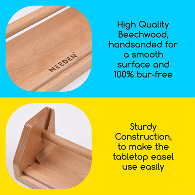 MEEDEN Paper Roll Dispenser with 3 Paper Rolls (12" x 75ft) - Beech Wood Kids Easel, Wooden Tabletop Easel for Kids Art Supplies, Toddler, Doodle, Drawing, Art, Craft