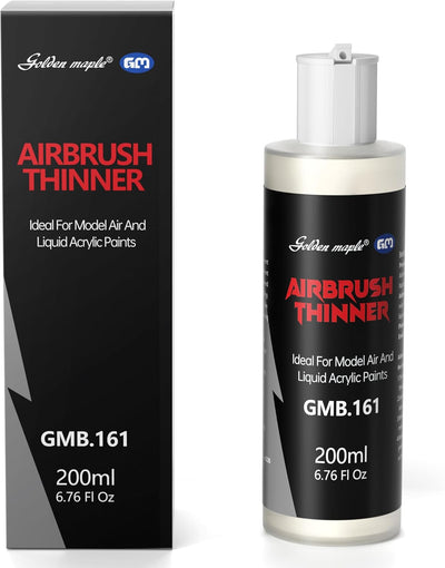 Golden Maple Airbrush Paint Thinner for Acrylic, Lacquer Paints - 6.76oz Fast-Drying Non-Toxic Solvent | Airbrush Flow Improver for Model Kit, Shoes, Plastic, Metal | Water-Based Acrylic Paint Thinner