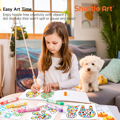 Shuttle Art Dot Markers, 10 Colors Washable Markers for Toddlers,Bingo Daubers Supplies Kids Preschool Children, Non Toxic Water-Based