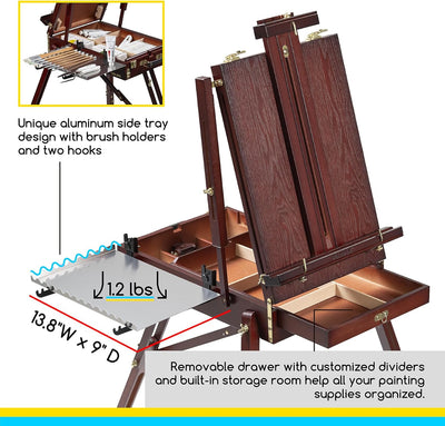 MEEDEN French Easel, Plein Air Easel, Art Easels for Painting Adult, TravelEasel, Easel Stand for Painting,Portable Artist Easel for Qutdoor Painting, Sketching, Display
